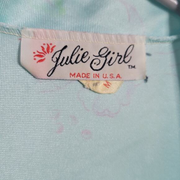 VTG Julie Girl Blue Floral Robe, sz Medium - Picture 6 of 7